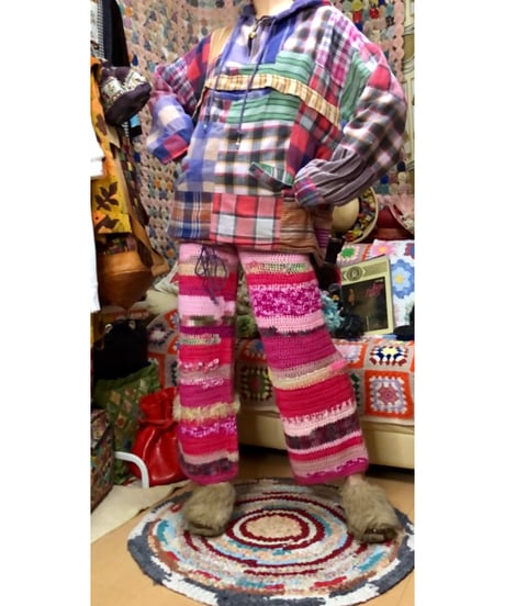 colorful hand knit pants