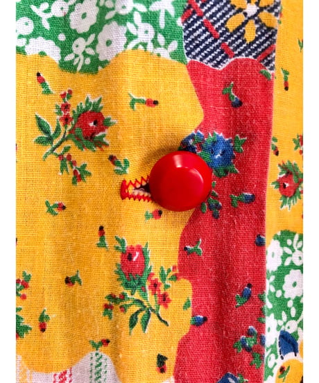 70s patchwork print dress