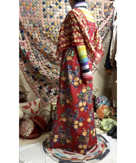 70's flower cotton dress