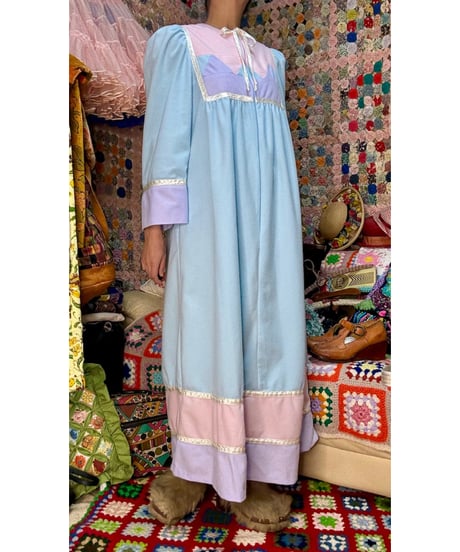 70s pastel fleece dress
