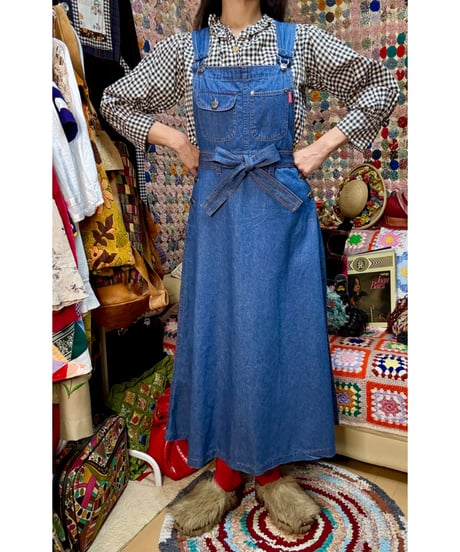 light denim salopette skirt
