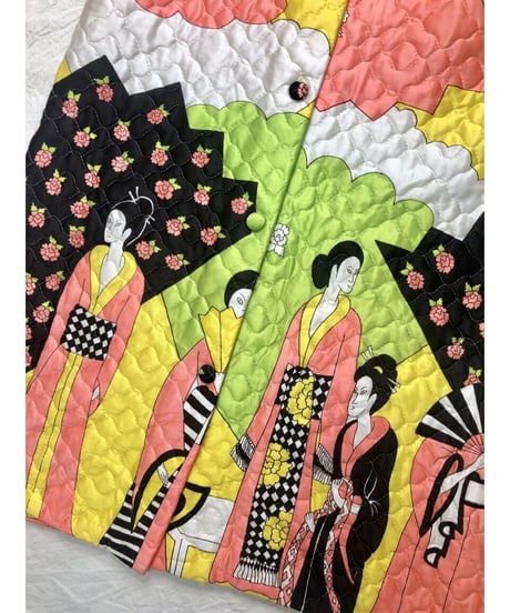1960's oriental print quilting skirt