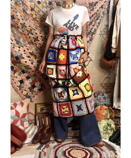 granny square skirt black