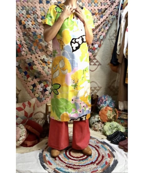 60's flower midi dress