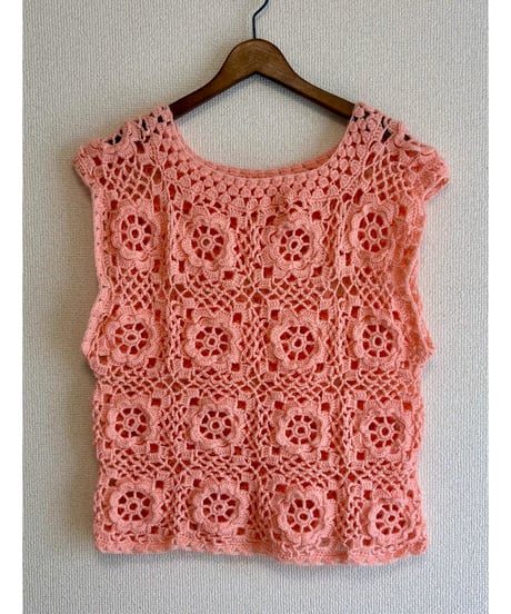 hand knit flower vest