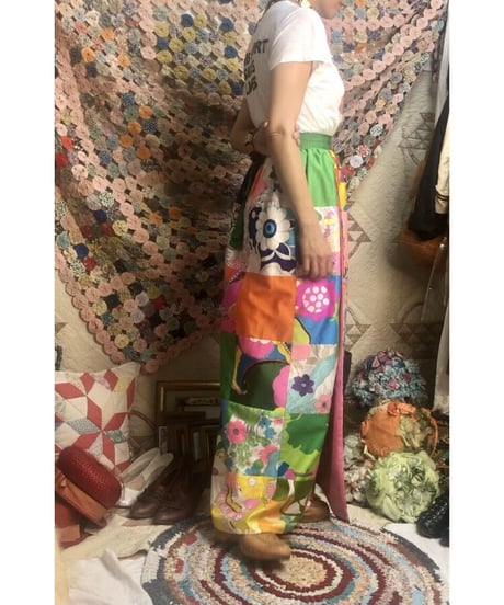 60's patchwork wrap skirt