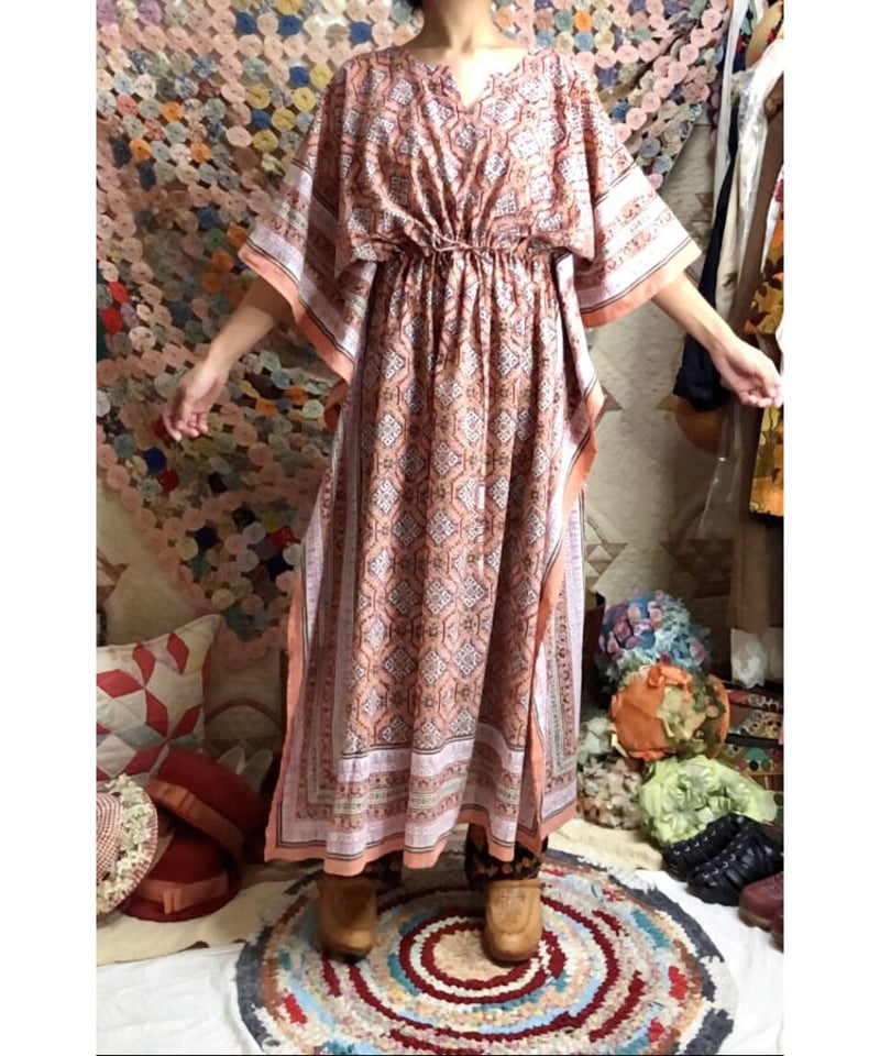 ワンピース 70s ANOKHI Indian Cotton Dress ANOKHI indian cotton dress | Quilt