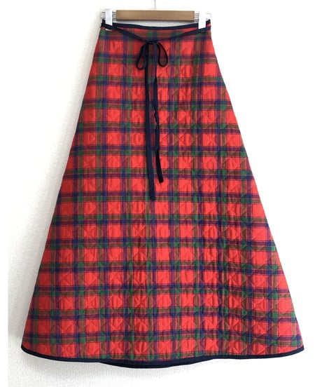 60s quilting plaid wrap skirt