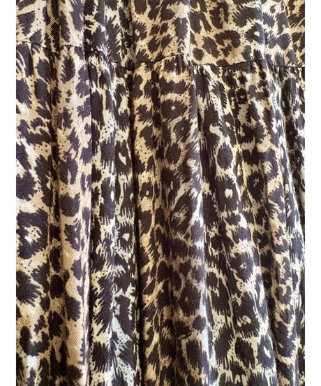 80s leopard tiered skirt