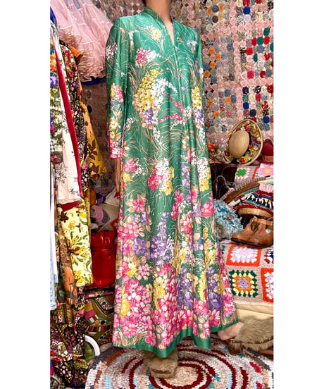70s flower easy dress