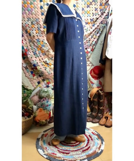 sailor collar linen dress