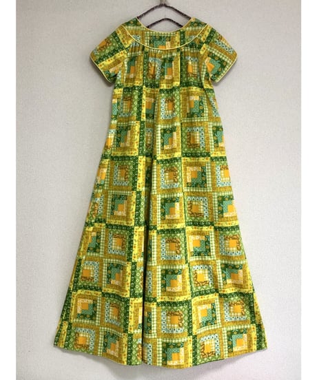 70's patchwork print dress