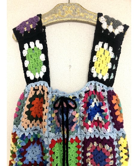 granny square one-piece blue