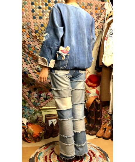 denim patchwork quilt remake tops
