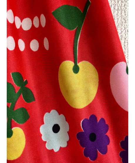 70s fruits and flower dress