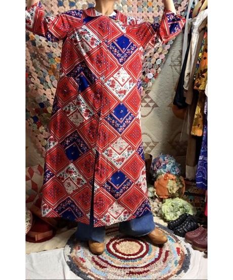 handkerchief patchwork print robe