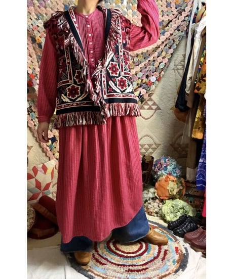 tapestry fringe concho vest