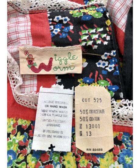 70's patchwork print one-piece