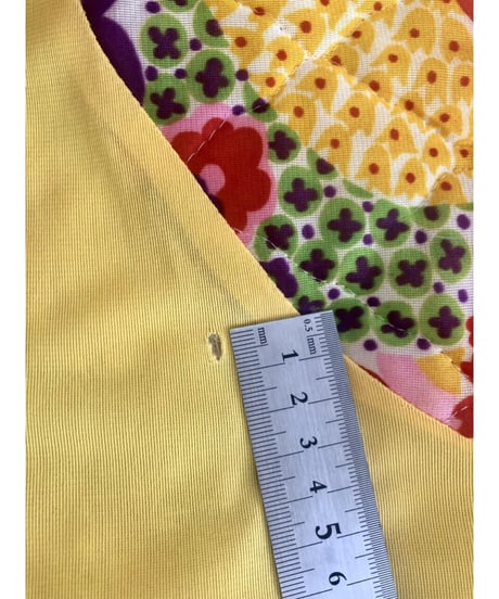 60's quilted flower robe