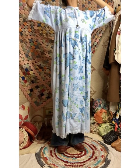 70s butterfly pile dress