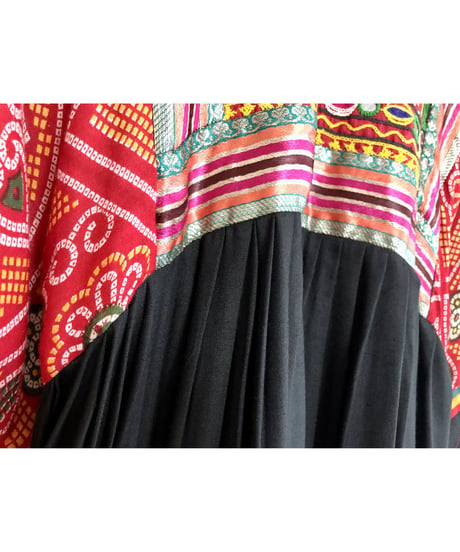 70's mirror work embroidered dress