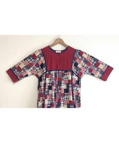 patchwork print dress