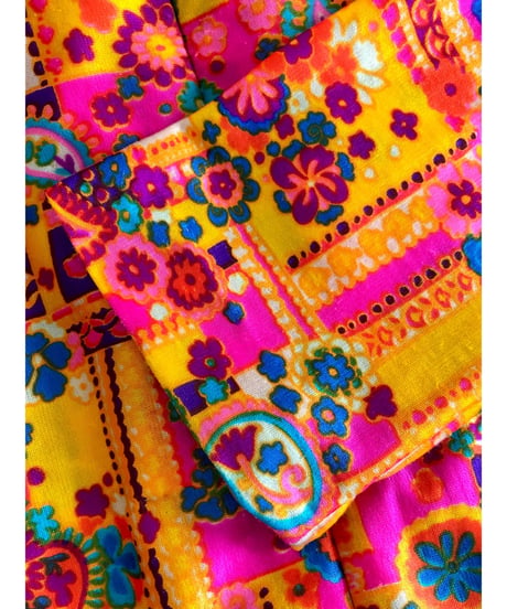 70s  psychedelic flower dress