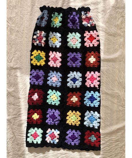 granny square skirt  black