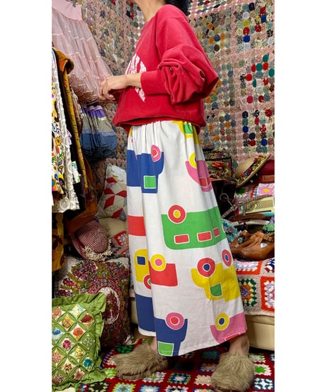 marimekko bo-boo super wide leg pants（70s fabric）