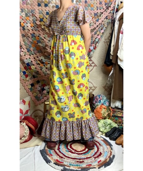 60's funny print summer dress