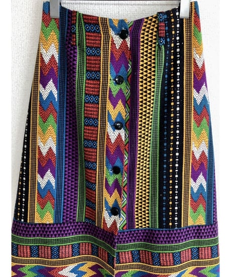 native pattern print maxi skirt