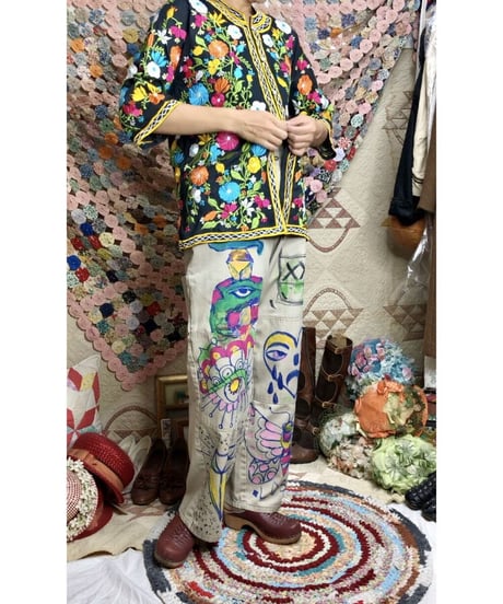 60's floral embroidered shirts