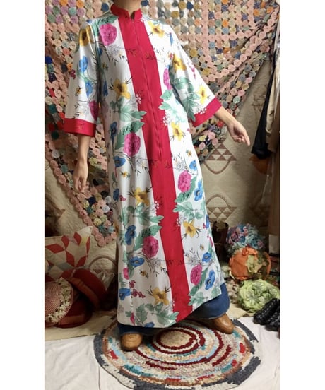 70's flower easy dress