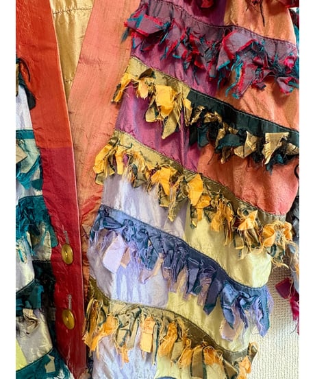 paula sweet silk fringe jacket