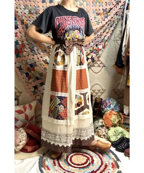 70's patchwork print skirt