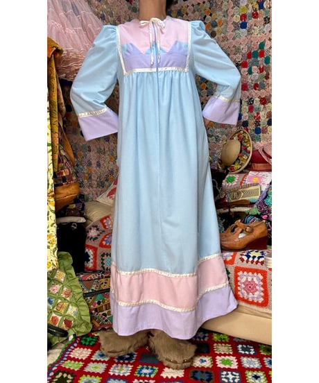 70s pastel fleece dress