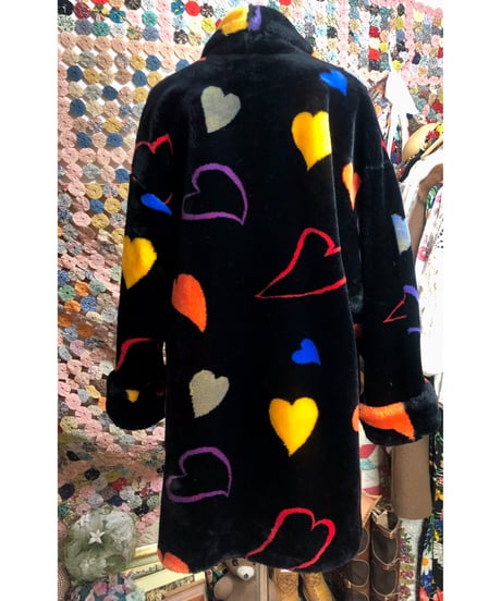 donnybrook faux fur heart motif coat