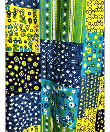 70's patchwork print cotton dress