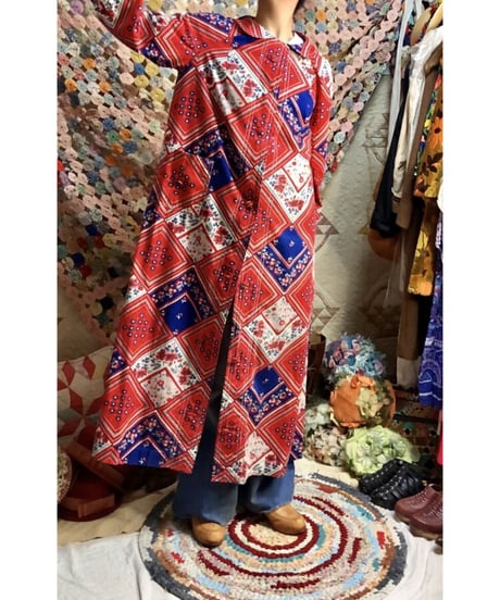 handkerchief patchwork print robe