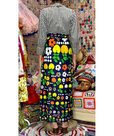 70s fruits & flower skirt