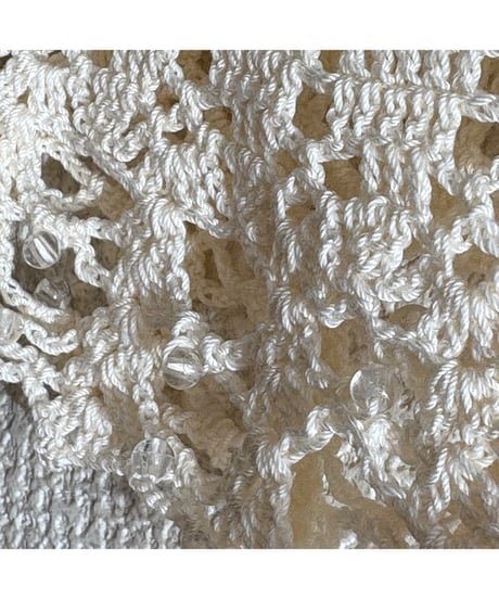 clear beads crochet collar