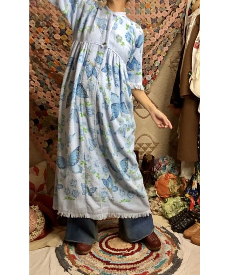 70s butterfly pile dress
