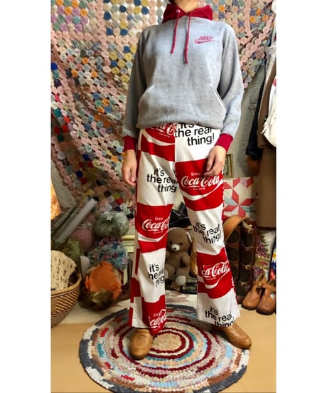 70s coca-cola print cotton pants