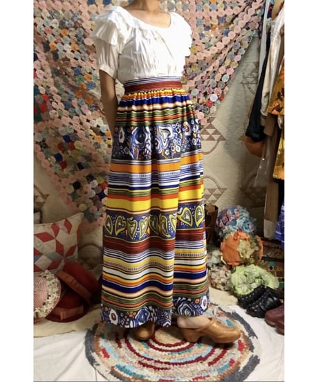 60's psychedelic pattern maxi skirt