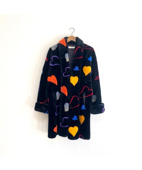 donnybrook faux fur heart motif coat