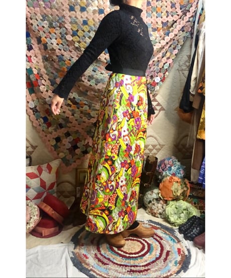 60's psychedelic quilting skirt