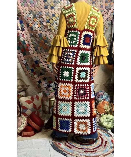 granny square one-piece burgundy