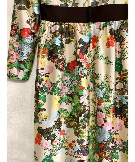 60-70s floral oriental dress