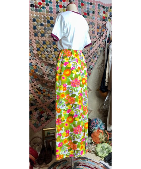 60-70's hawaiian flower skirt