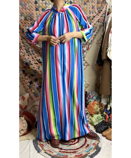 70s multicolored stripe dress